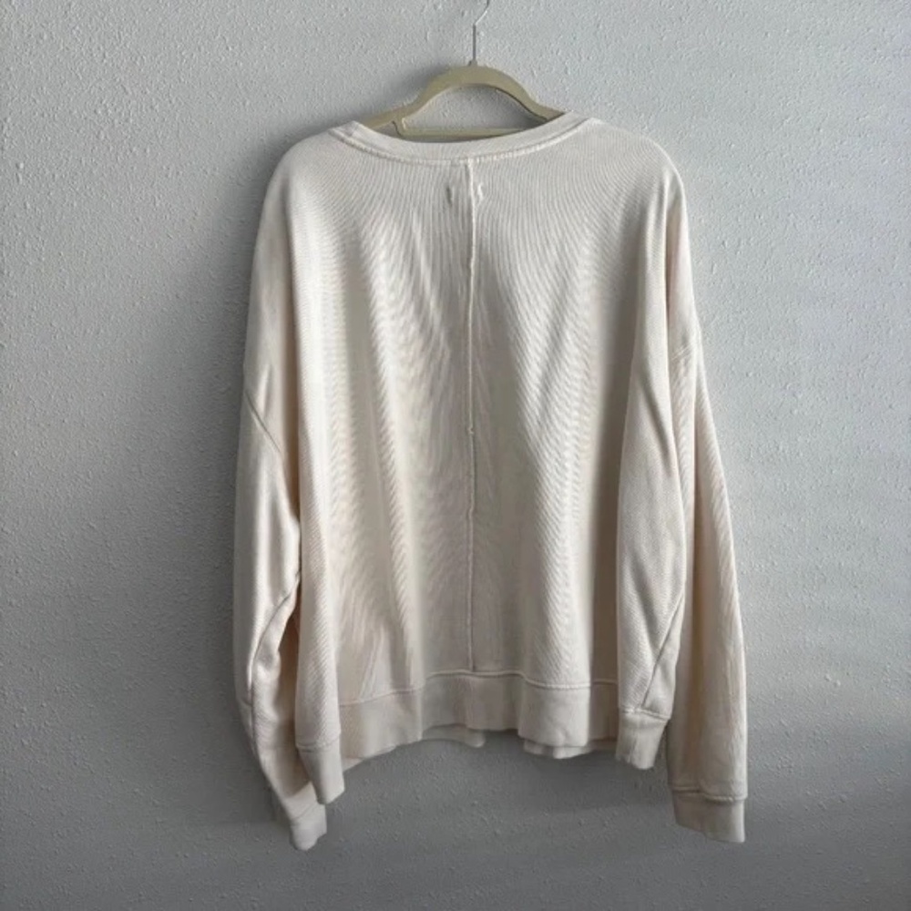 Pilcro Anthropologie White Embroidered Oversized Crew Neck Sweater - Size XL - Picture 6 of 9